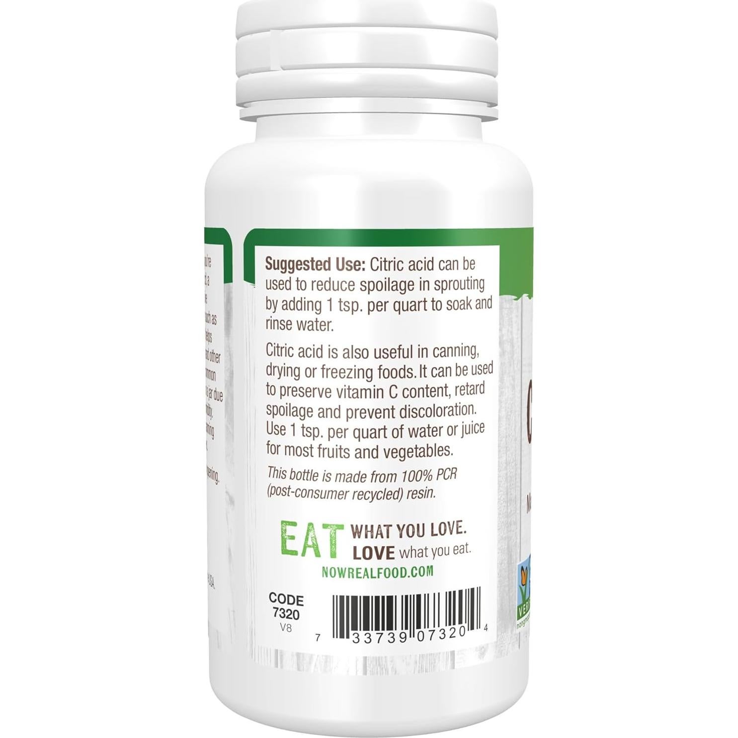 Ácido Cítrico NOW Foods 113.4g - Conservante Natural