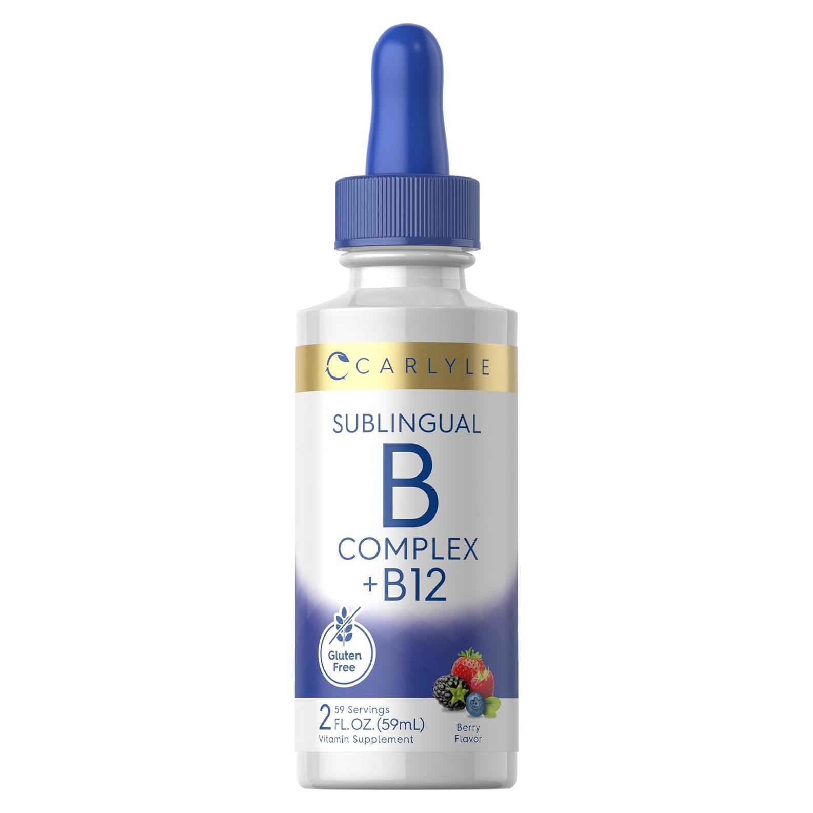 Carlyle Complejo de Vitaminas B Sublingual 59.15 ml B12 Sabor Baya