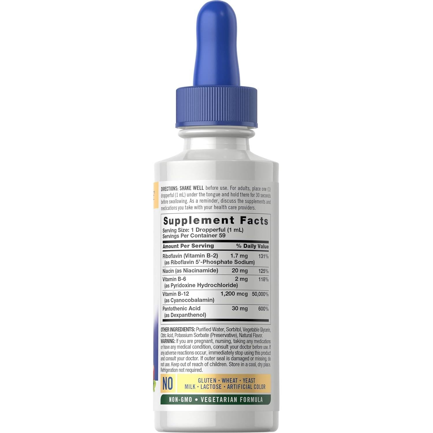 Carlyle Complejo de Vitaminas B Sublingual 59.15 ml B12 Sabor Baya