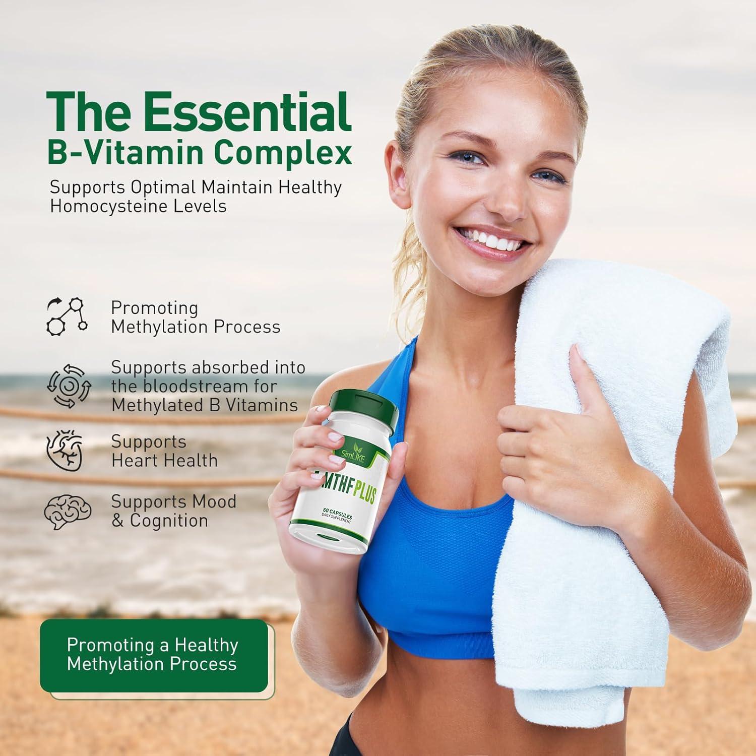 Suplemento de Folato Activo 5-MTHF Simlike - 60 Cápsulas