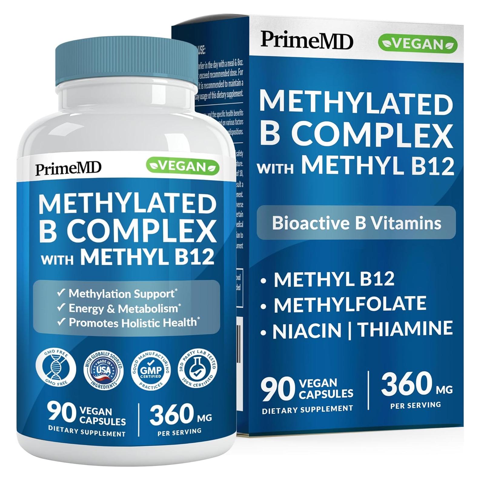 Complejo B Metilado PrimeMD 1000 mcg - 90 Cápsulas Energía y Bienestar