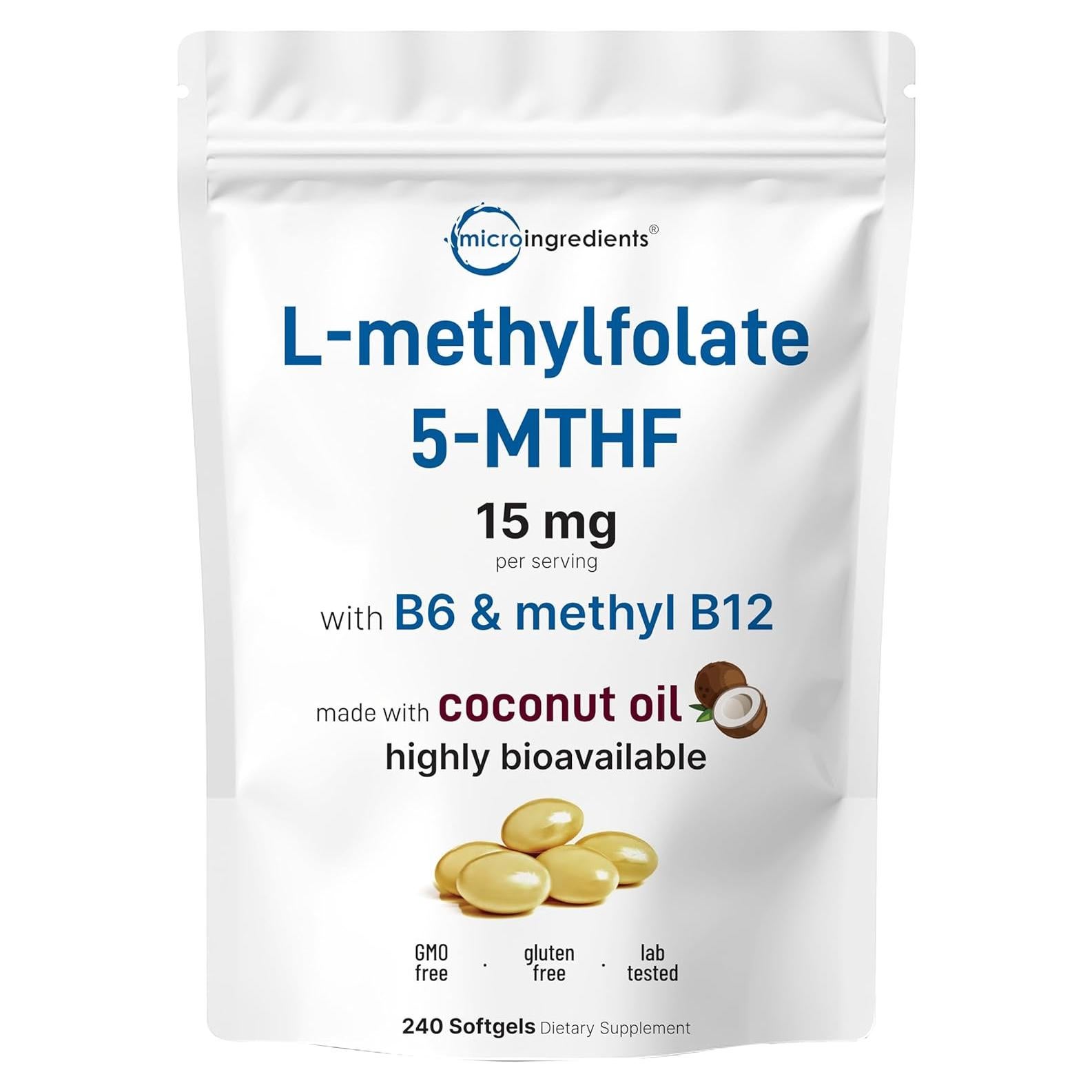 L-Metilfolato 15mg + B6 + Metil B12 - 240 Gelatinas Blandas