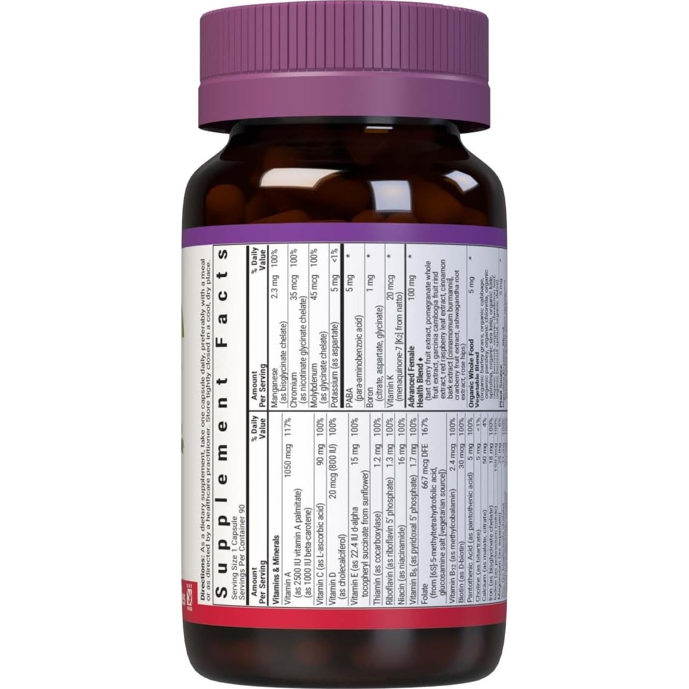 Cápsulas Vegetales Bluebonnet Nutrition Ladies One 90 Unidades