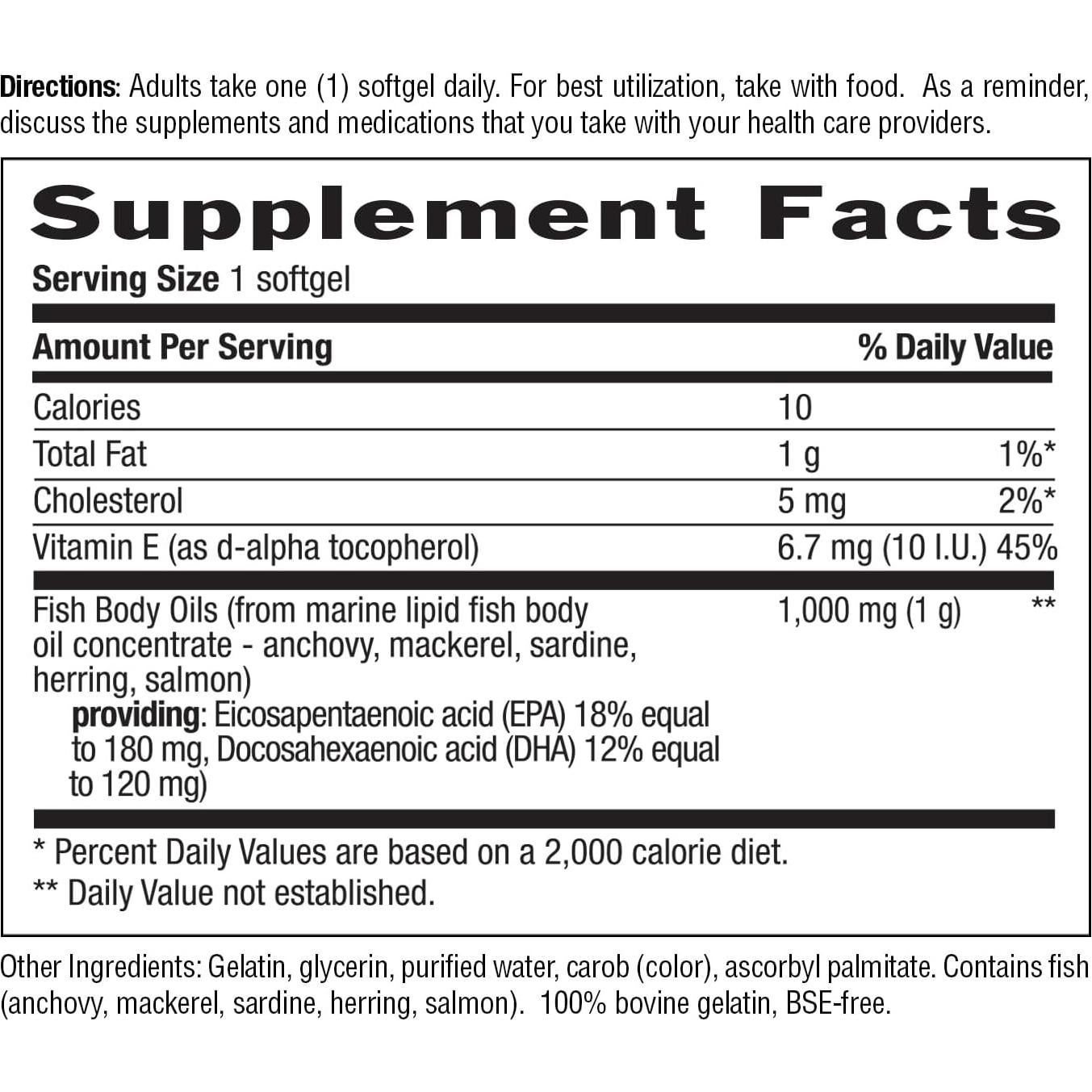 Suplemento Omega-3 Country Life 1000mg 200 Gelatinas Blandas