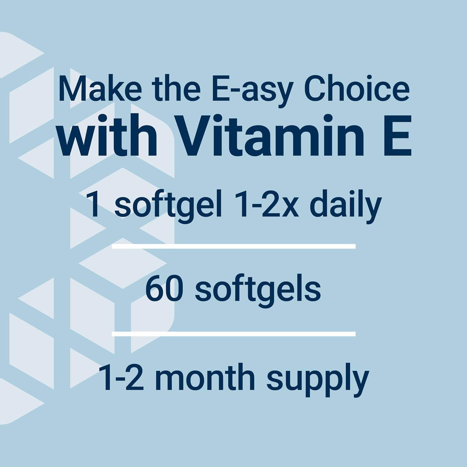 Suplemento de Vitamina E Life Extension 60 Softgels Antioxidante