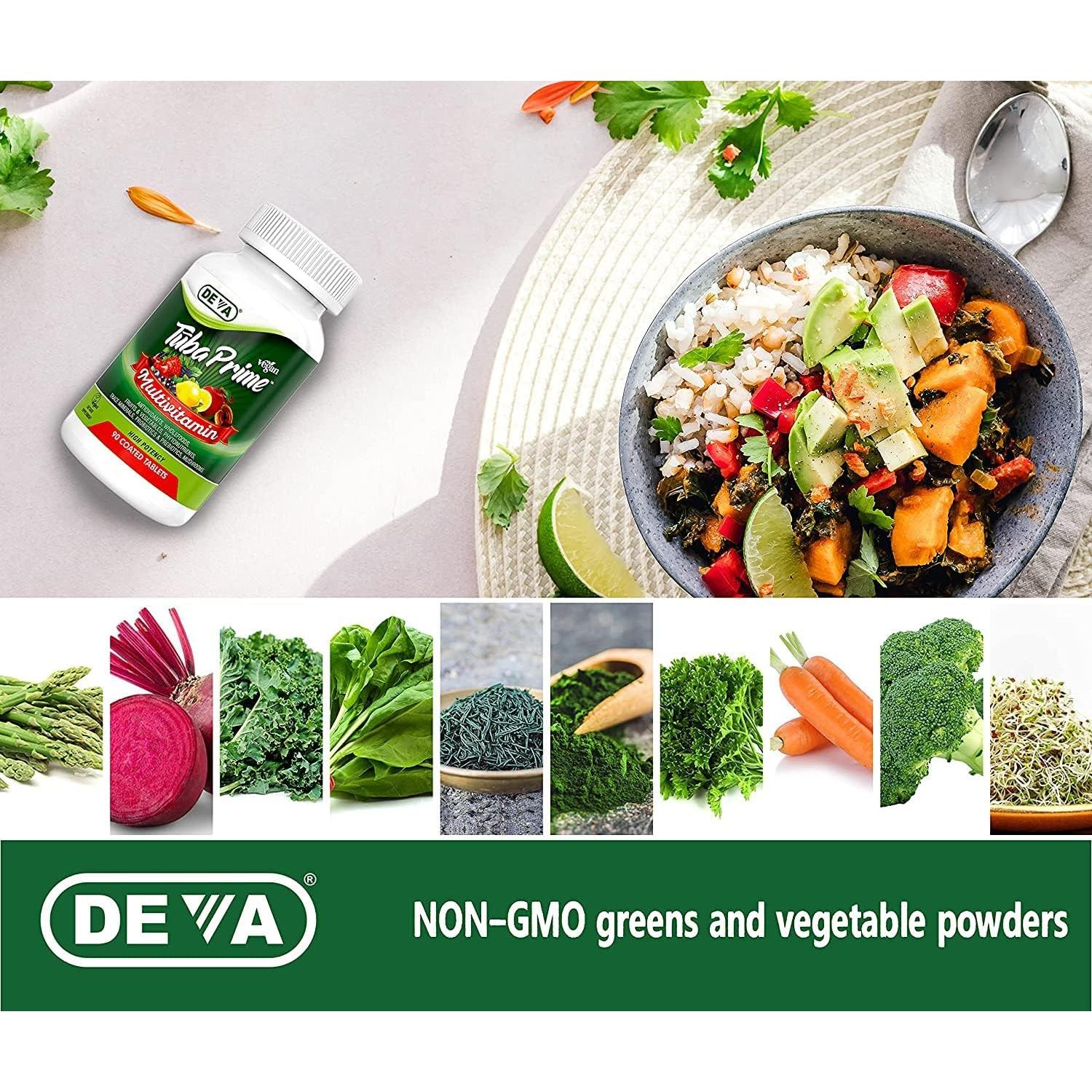 Multivitamina Vegana Deva Tuba Prime 90 Tabletas - Alta Potencia