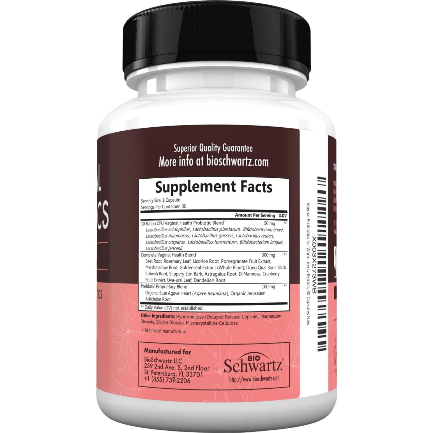 Probioticos Vaginales BioSchwartz 30 Cápsulas - Salud Femenina