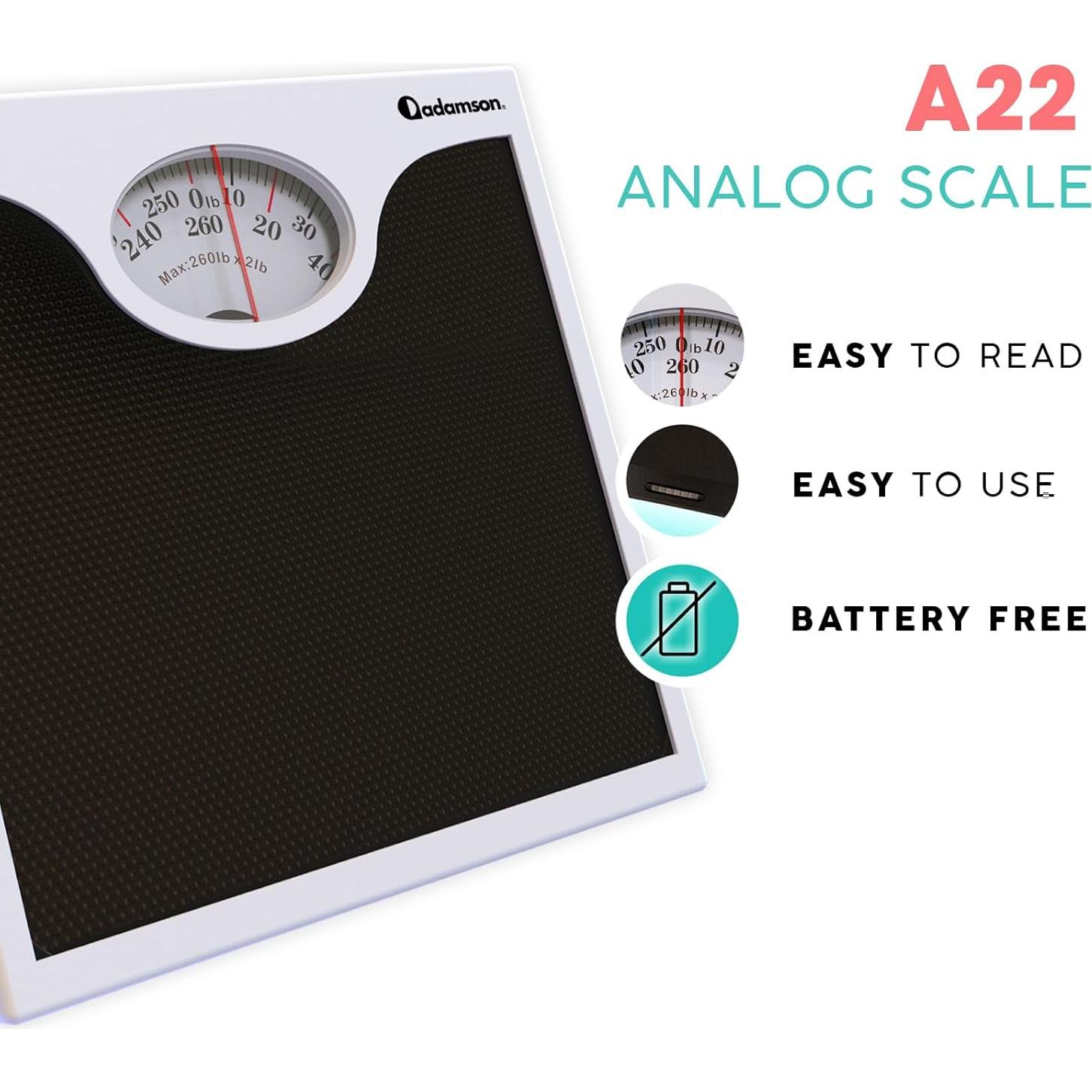 Báscula de baño Adamson A22 analógica - Soporta 118 kg