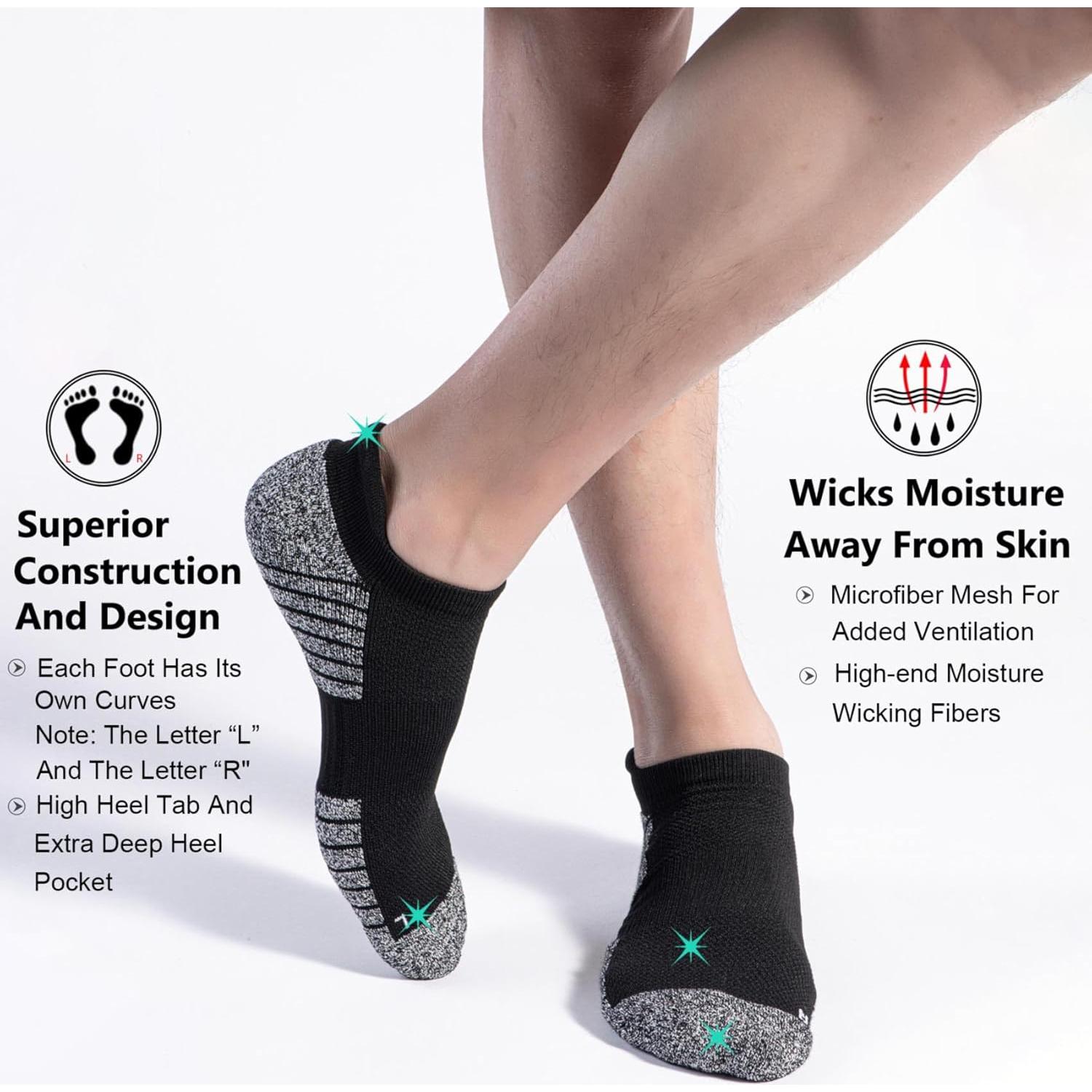 Calcetines de Compresión No Show SITOISBE 4 Pares Negro