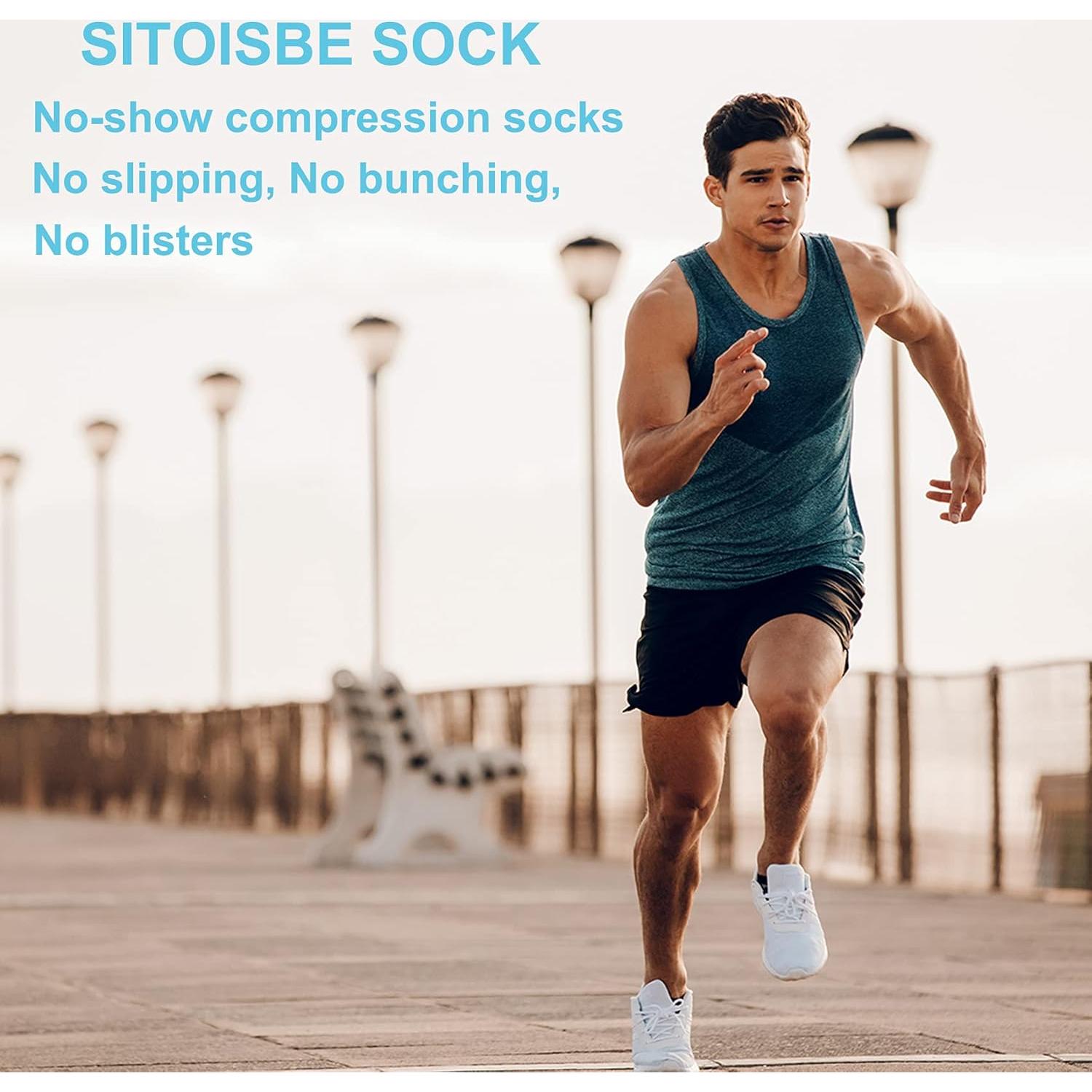 Calcetines de Compresión No Show SITOISBE 4 Pares Negro