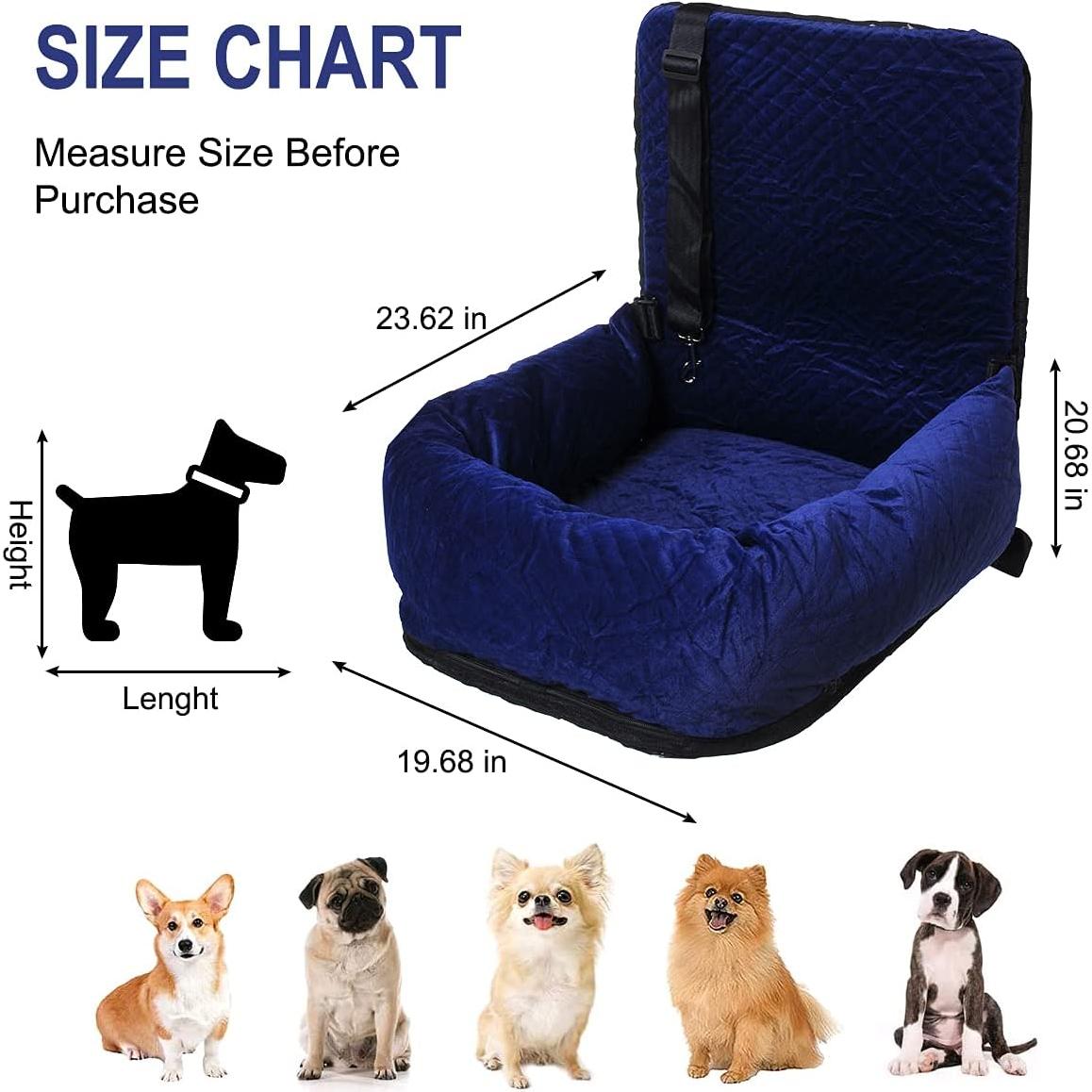 Asiento de Coche para Perros WANZQHONG Mediano 55x53cm Azul