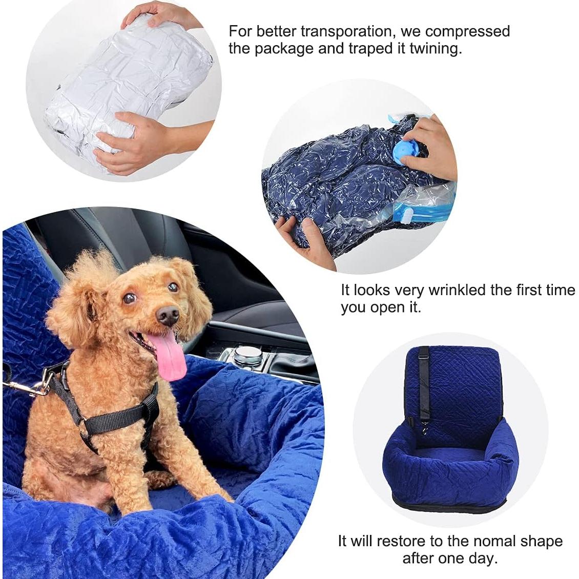 Asiento de Coche para Perros WANZQHONG Mediano 55x53cm Azul