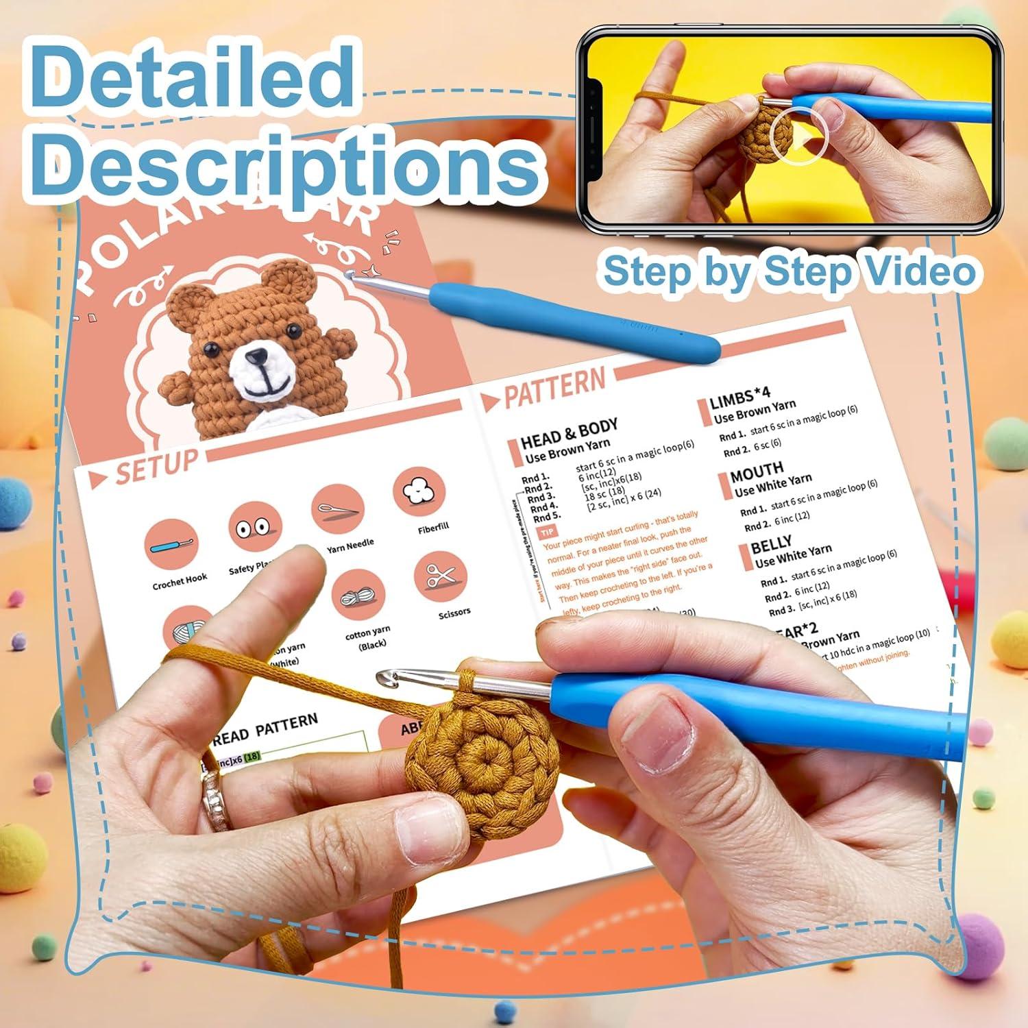 Kit de Crochet Andgiv para Principiantes - Oso Marrón DIY