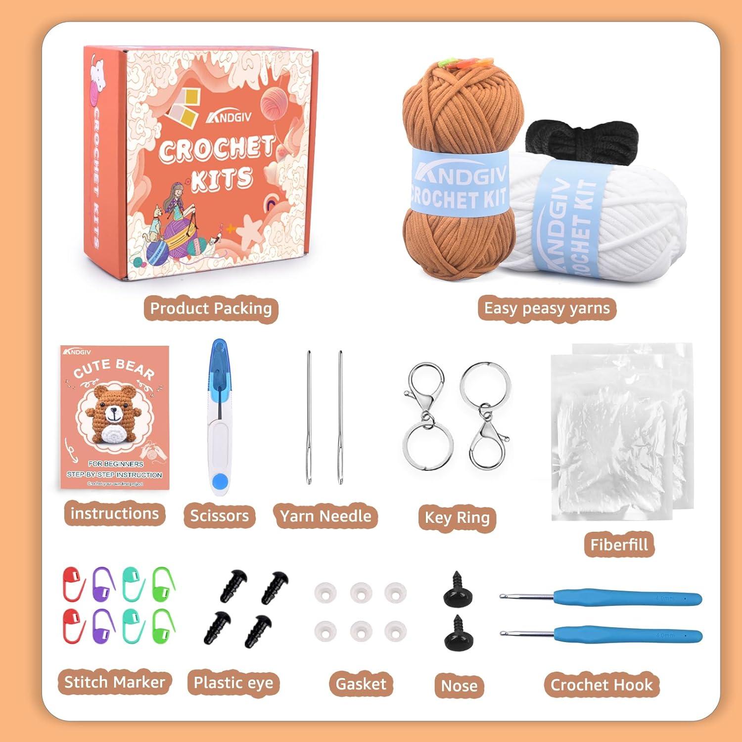 Kit de Crochet Andgiv para Principiantes - Oso Marrón DIY