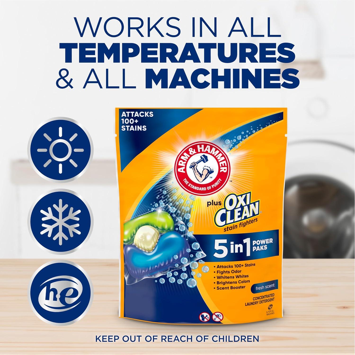 Detergente para Ropa ARM & HAMMER Plus OxiClean 5-en-1 42 Paquetes