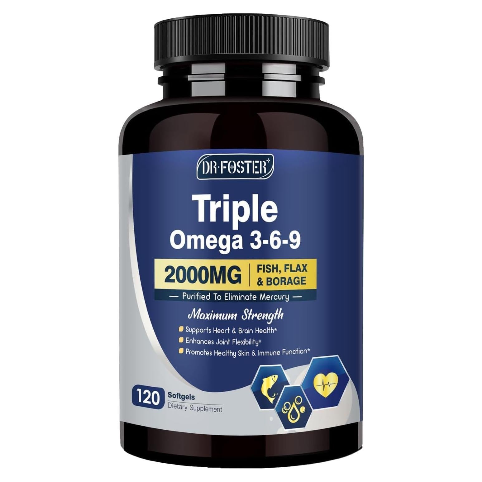 Suplemento Omega 3-6-9 DRFOSTER 2000mg 120 Cápsulas Blandas