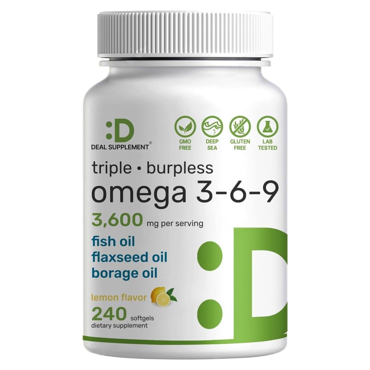 Suplemento Omega 3-6-9 Deal Supplement 3600mg 240 Gelatinas