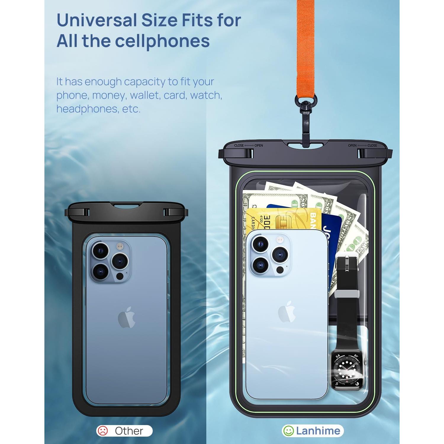 Bolsa Flotante Impermeable Lanhiem IPX8 para Teléfono Negro