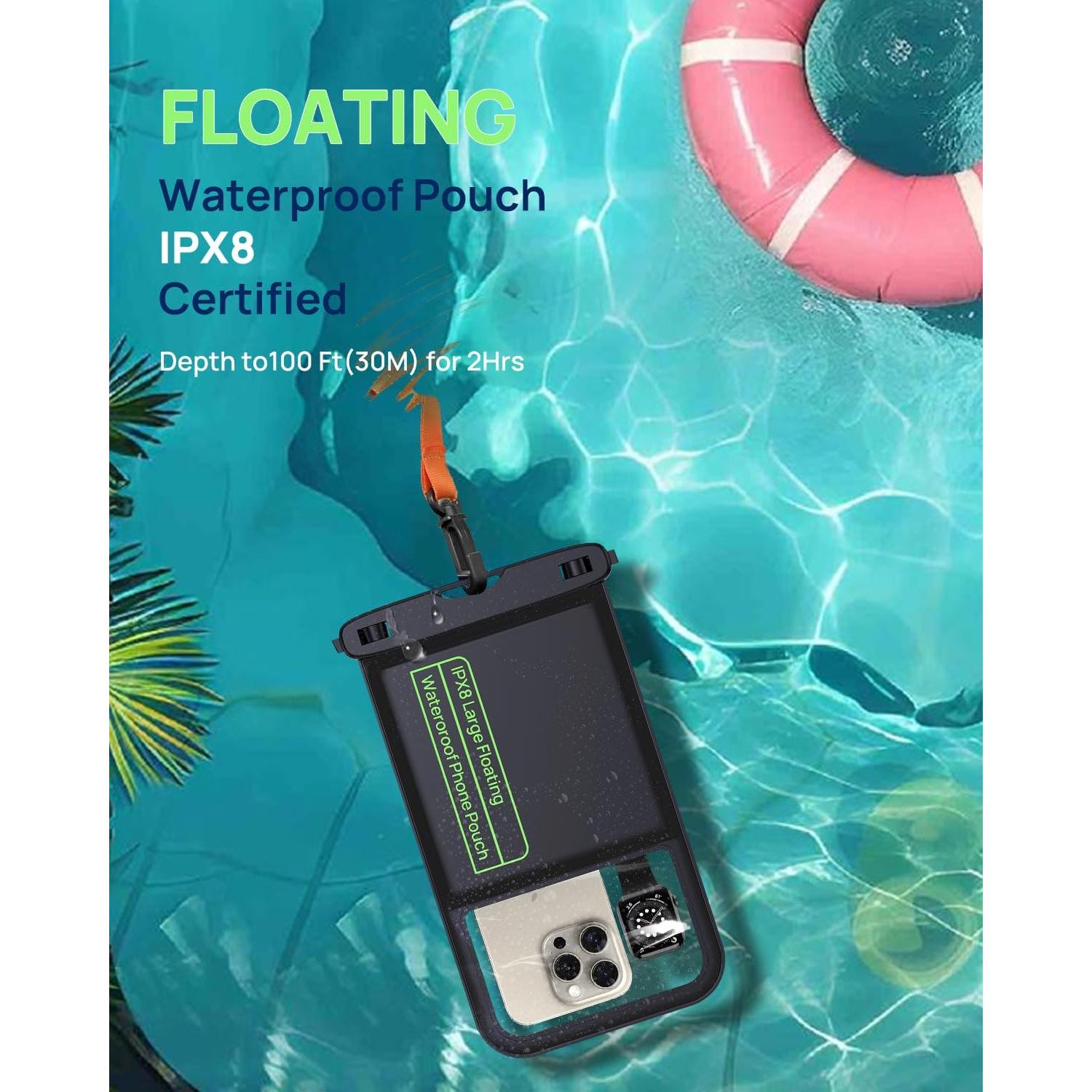 Bolsa Flotante Impermeable Lanhiem IPX8 para Teléfono Negro