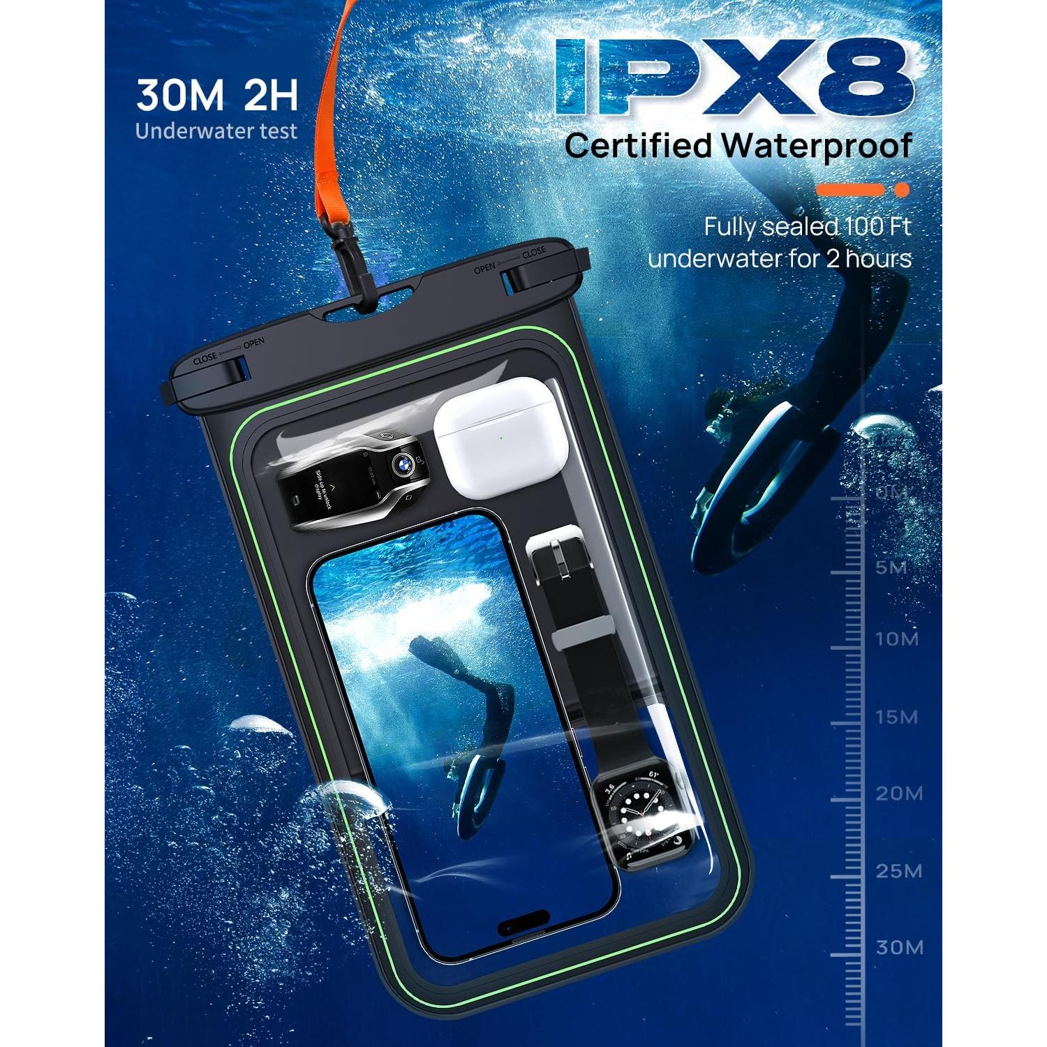 Bolsa Flotante Impermeable Lanhiem IPX8 para Teléfono Negro