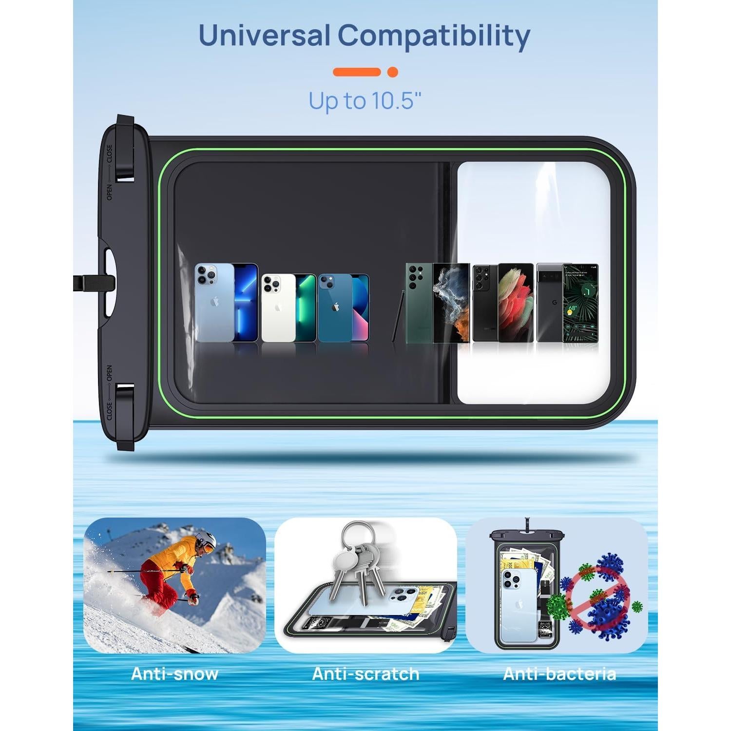 Bolsa Flotante Impermeable Lanhiem IPX8 para Teléfono Negro