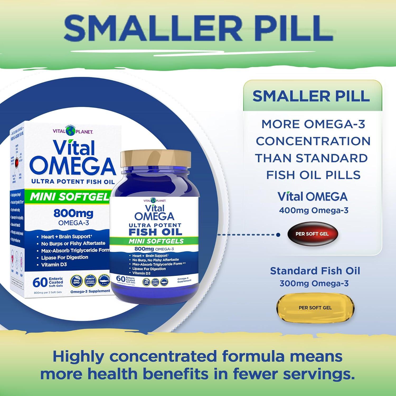 Suplemento Omega 3 Vital Planet 800mg Mini Softgels 60 Unidades
