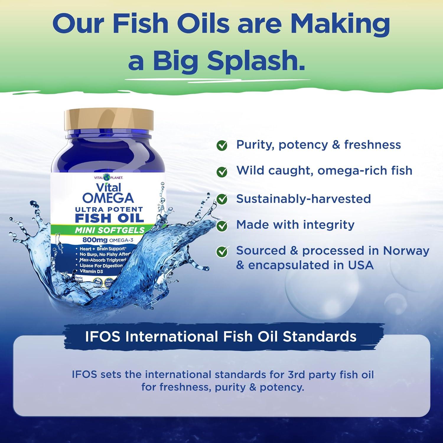 Suplemento Omega 3 Vital Planet 800mg Mini Softgels 60 Unidades