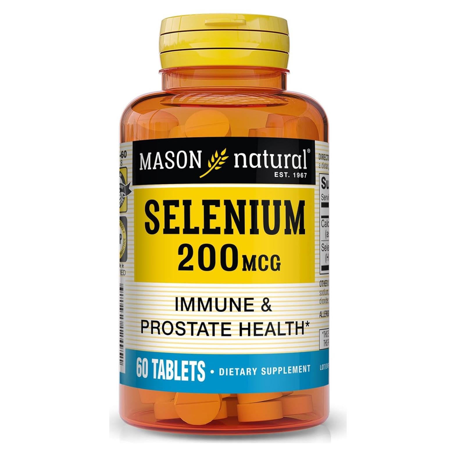 Mason Natural Selenio 200 mcg - Suplemento Antioxidante 60 Tabletas