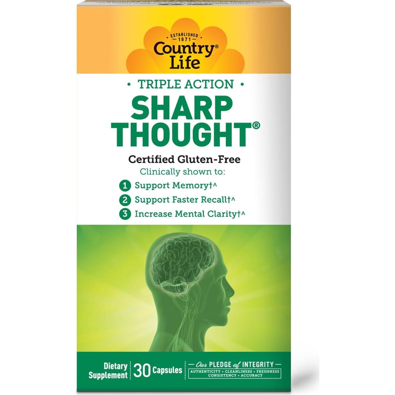 Suplemento Memoria Country Life Sharp Thought 30 Cápsulas
