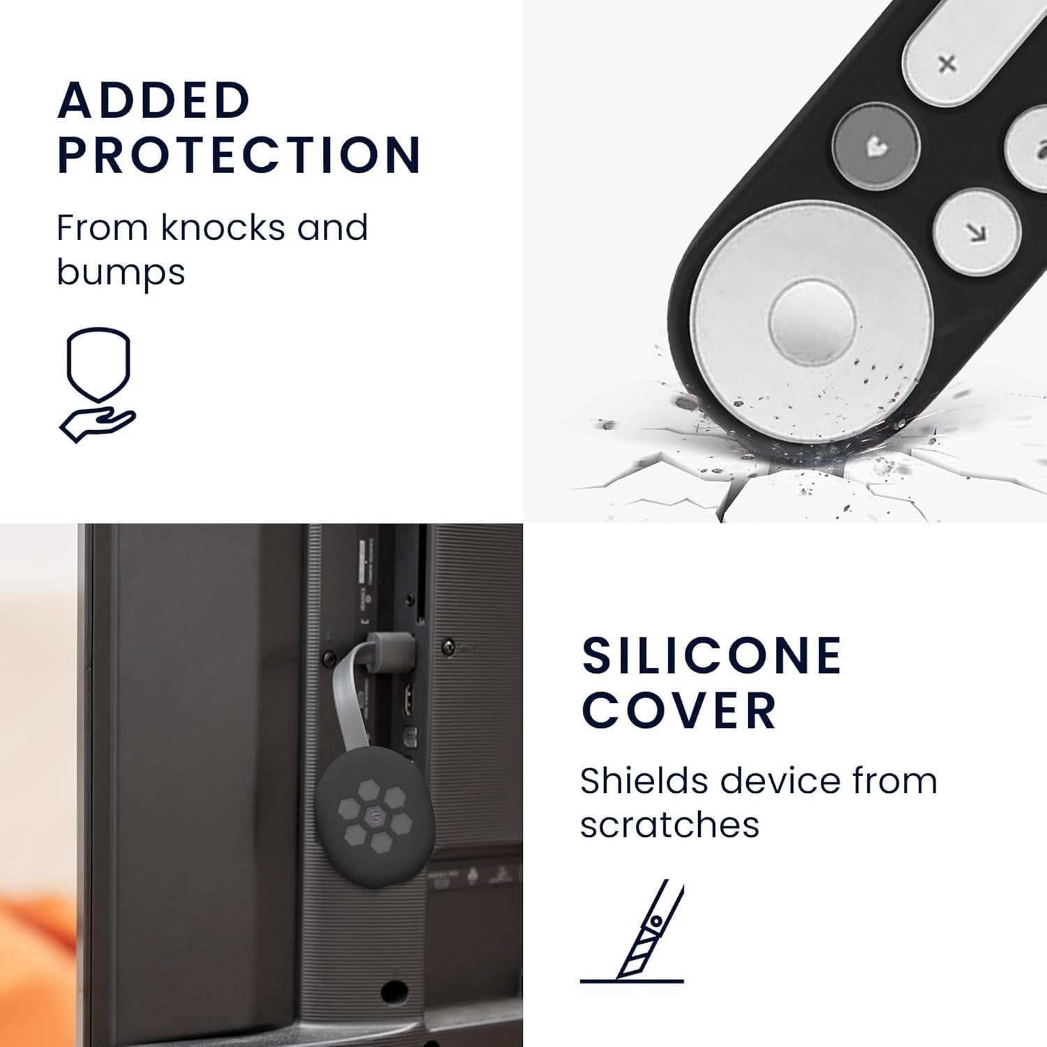 Juego de Fundas de Control Remoto KW-Commerce para Google TV 4K - 2 Piezas - Negro