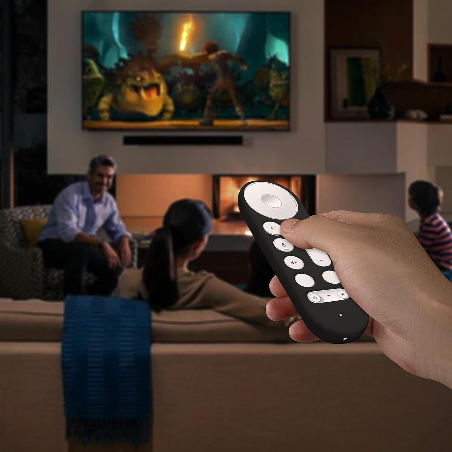 Juego de Fundas de Control Remoto KW-Commerce para Google TV 4K - 2 Piezas - Negro