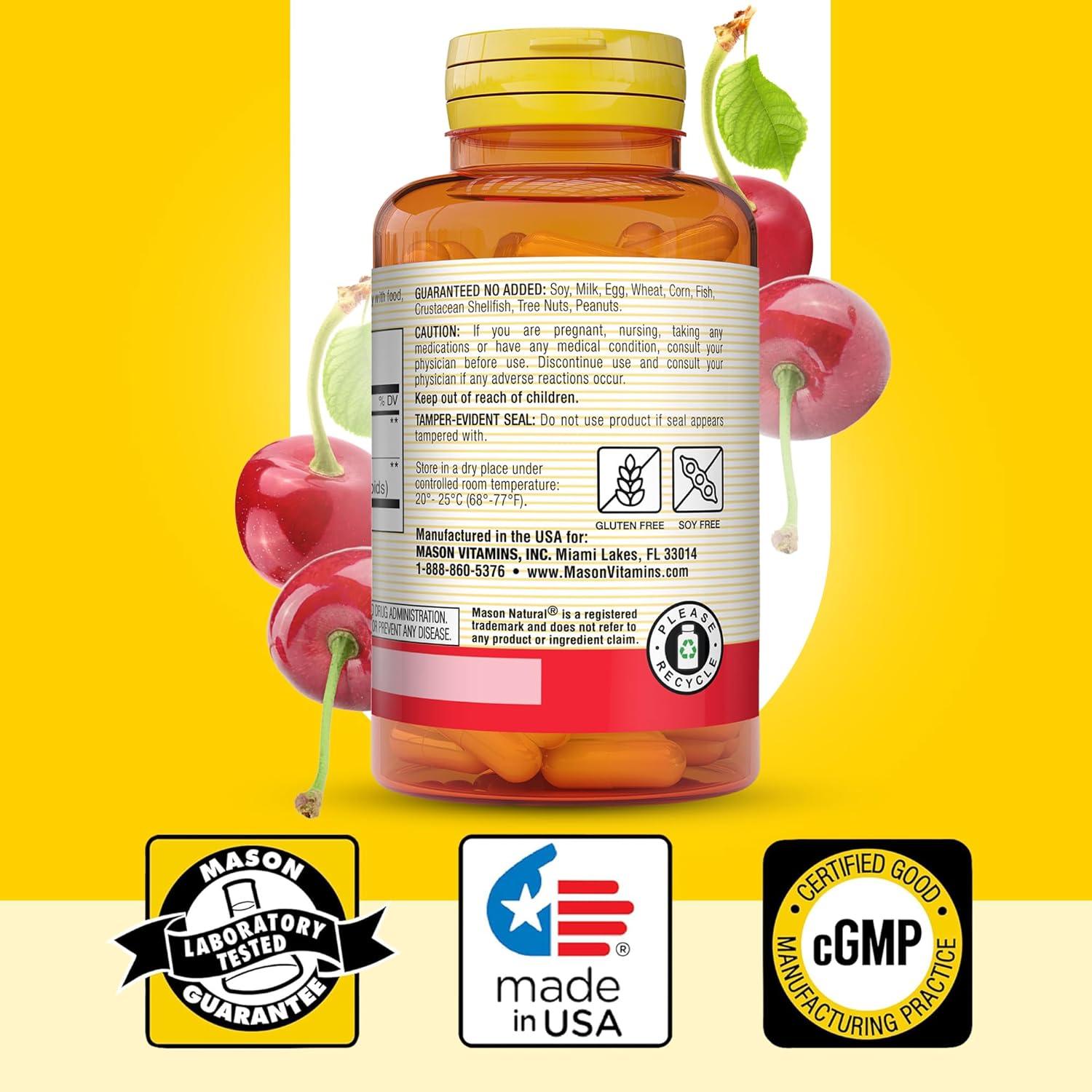 Cápsulas de Extracto de Cereza Ácida Mason Natural 1000mg con Cúrcuma