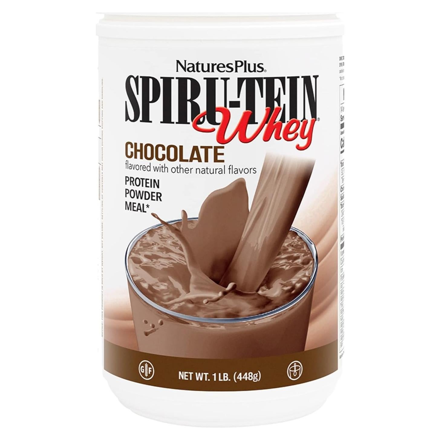 Batido de Proteína de Suero Natures Plus SPIRU-TEIN Chocolate 450g