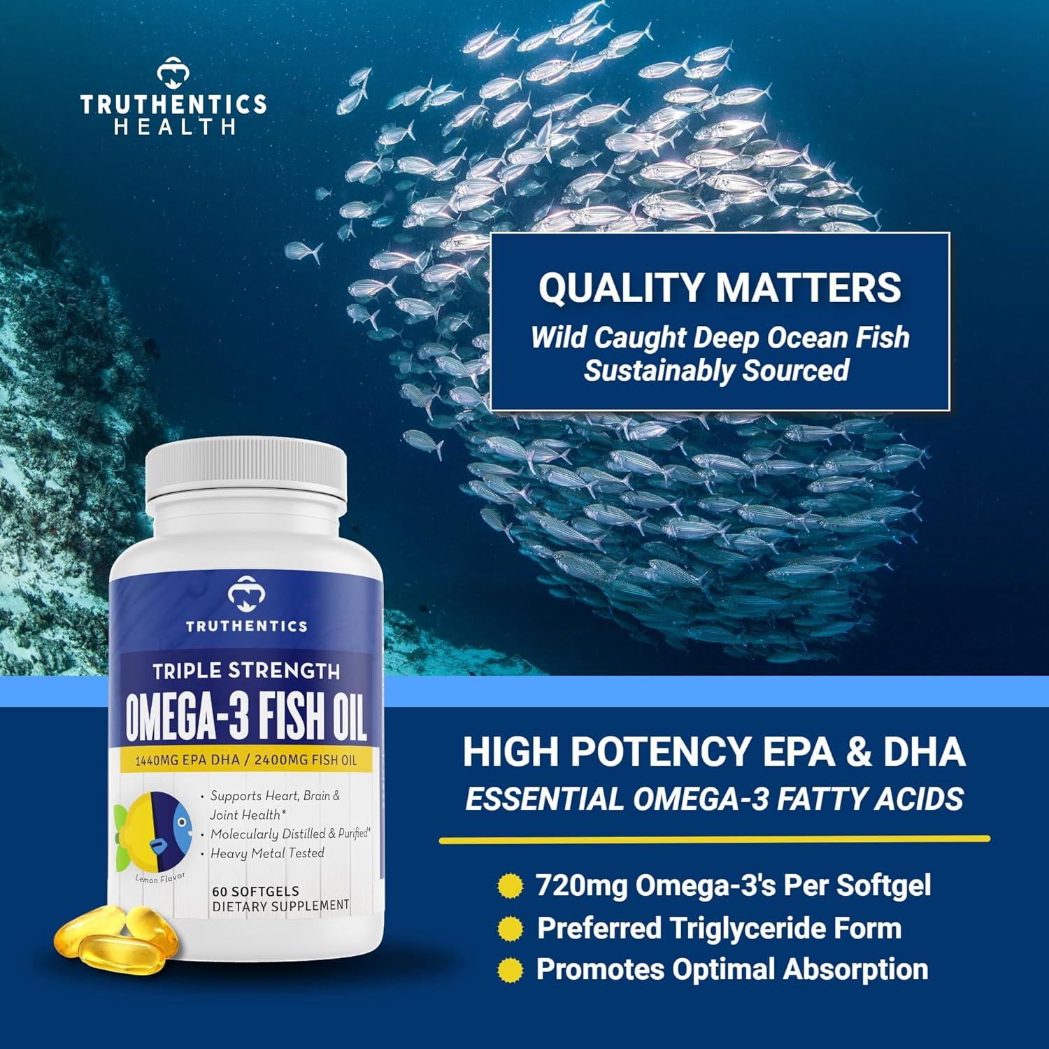 Suplemento Omega 3 Aceite de Pescado Truthentics 2400 mg