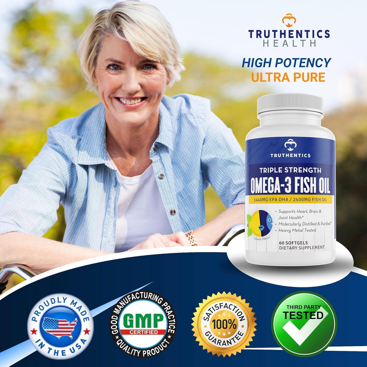 Suplemento Omega 3 Aceite de Pescado Truthentics 2400 mg