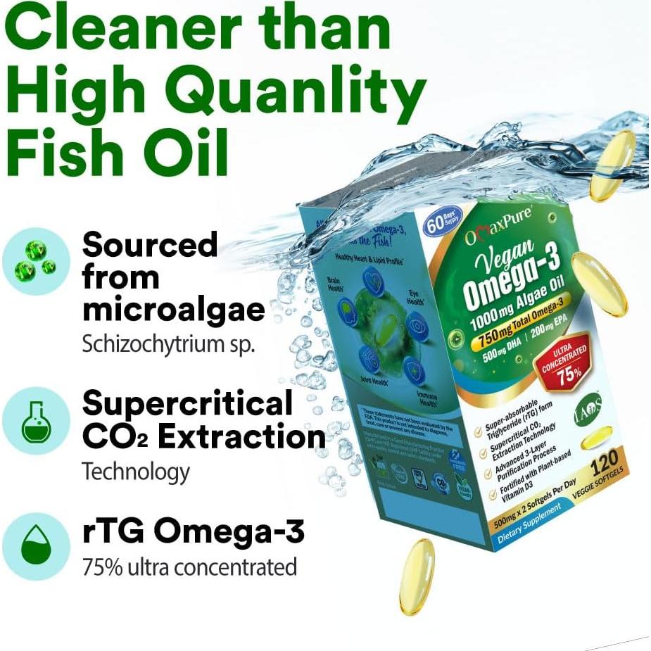 Suplemento Omega 3 Vegano LABO Nutrition 750mg 120 Softgels