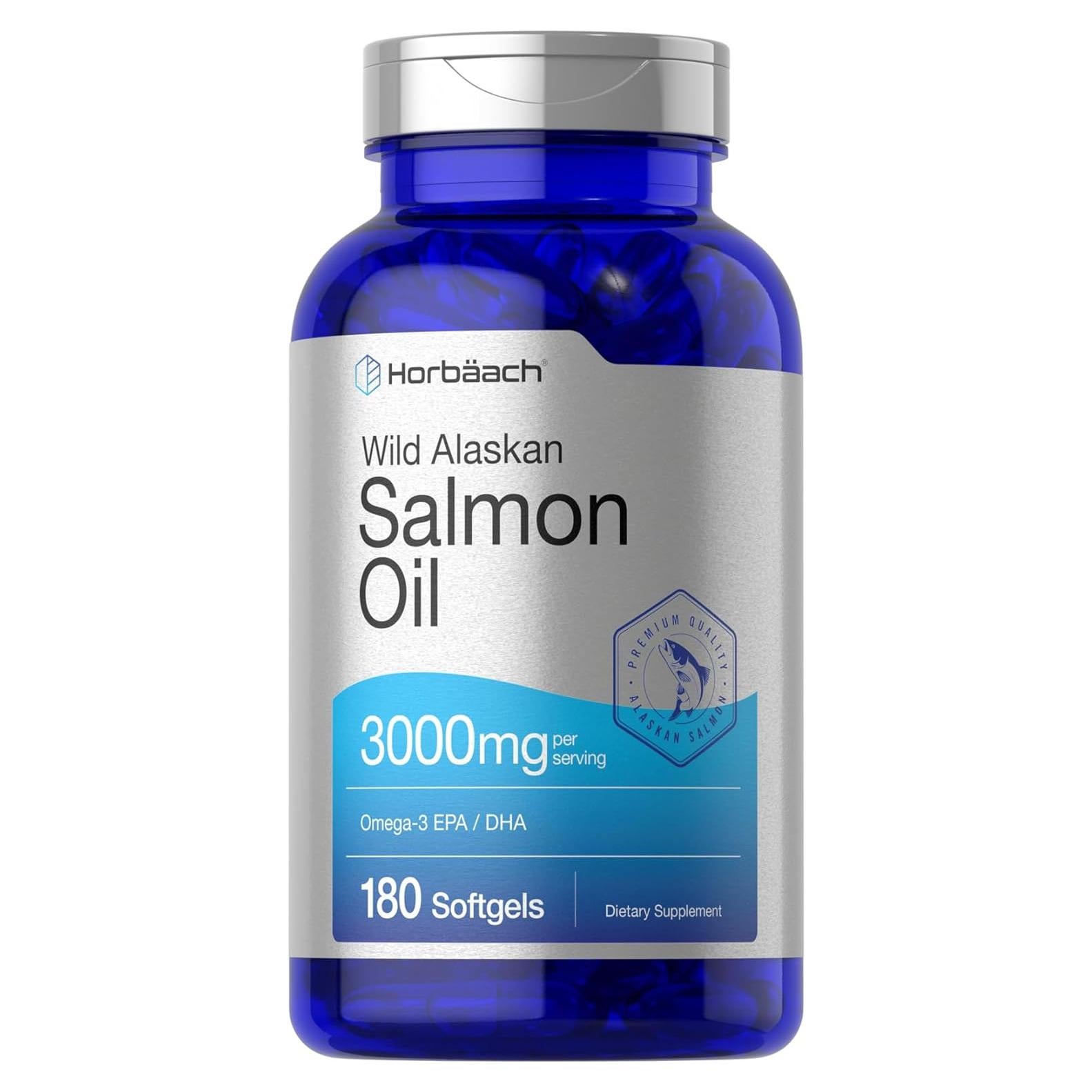Aceite de Salmón Salvaje de Alaska Horbaach 180 Cápsulas Omega-3