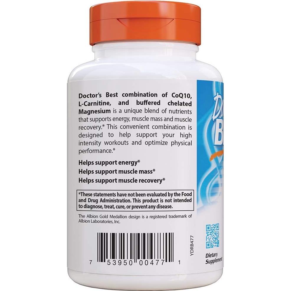 Suplemento Energético Mejor del Doctor CoQ10 L-Carnitina Magnesio 90 Cápsulas