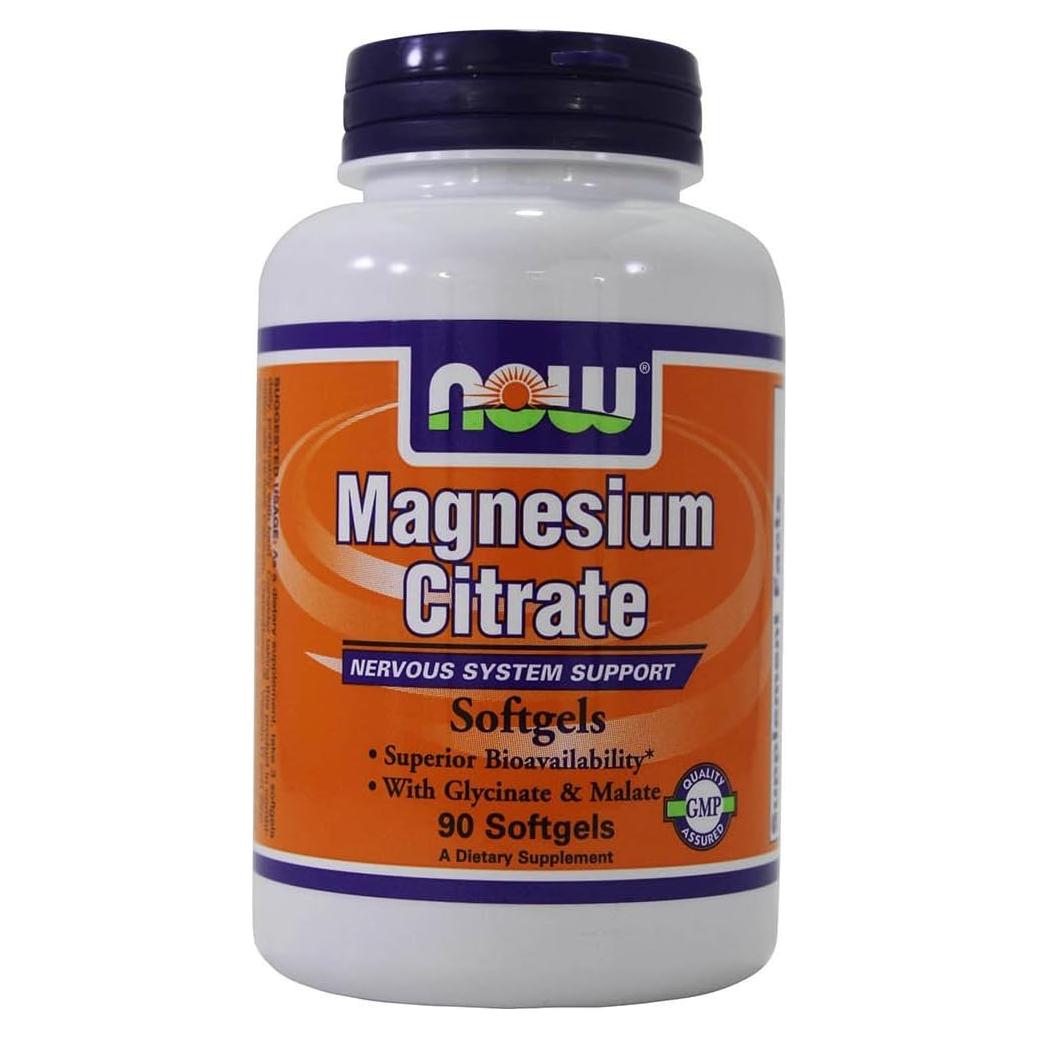 Citrato de Magnesio NOW Foods 134 mg 90 geles Soporte Nervioso