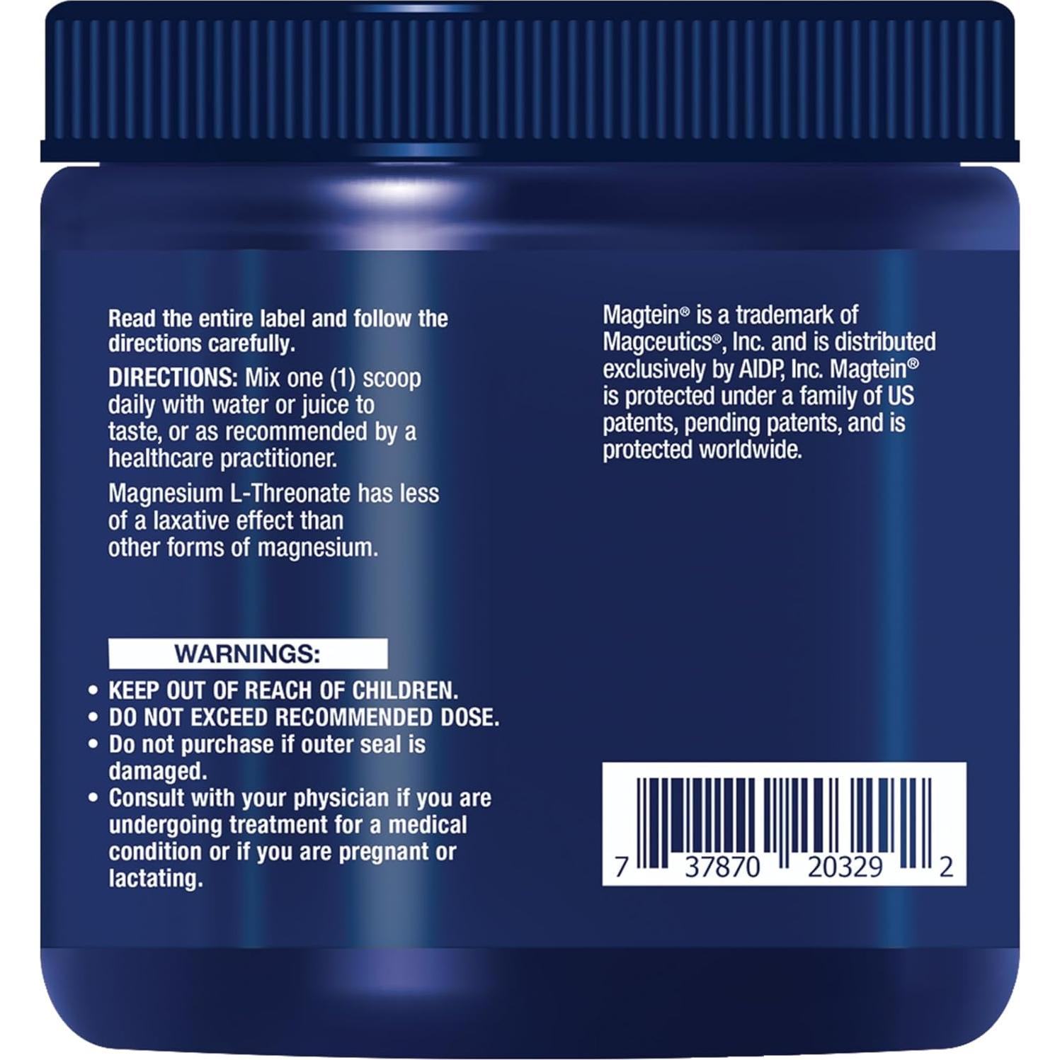 Suplemento de Magnesio L-Treonato Life Extension 30 Porciones