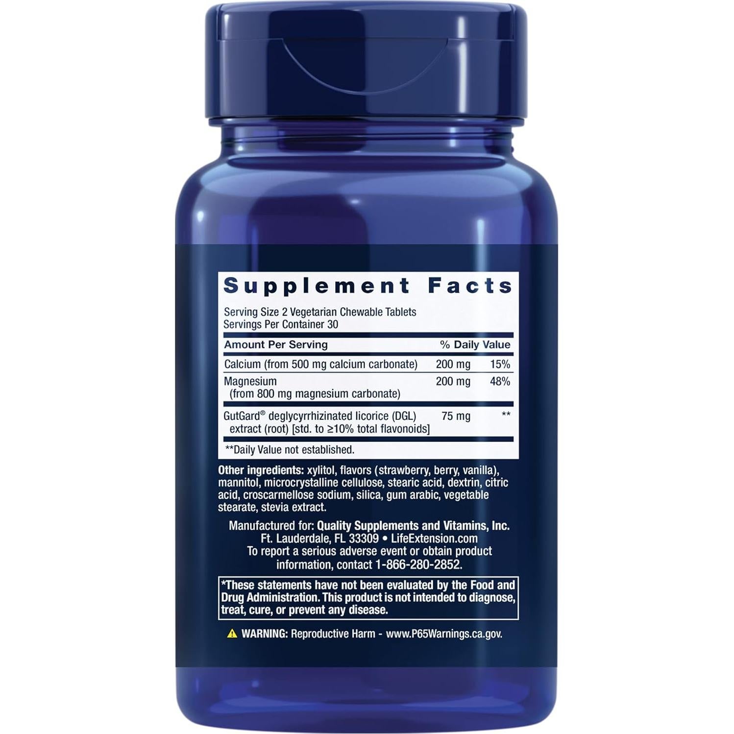 Suplemento Digestivo Life Extension EsophaCool 60 Tabletas