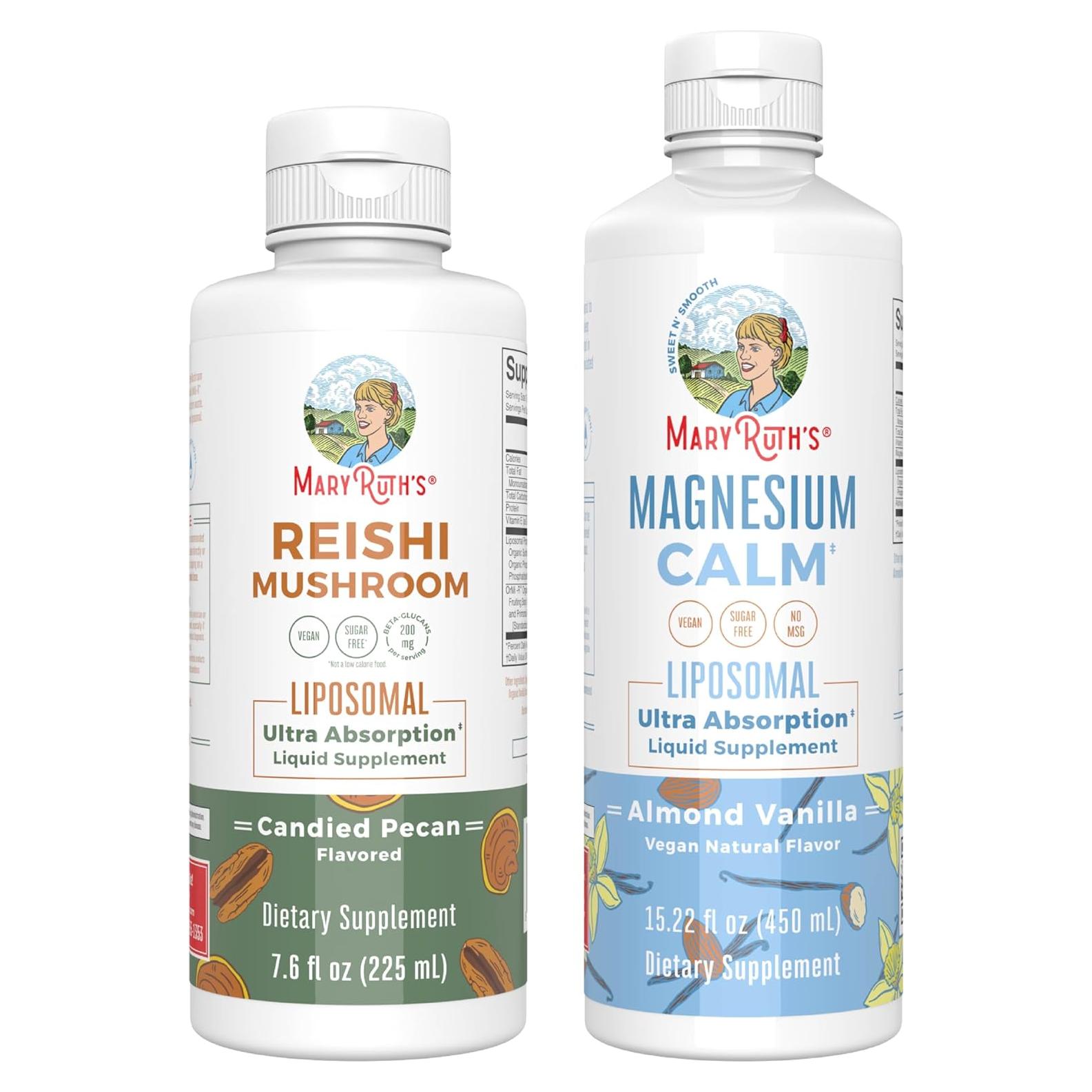 Suplemento Reishi Liposomal MaryRuth 60ml - Magnesio Vainilla