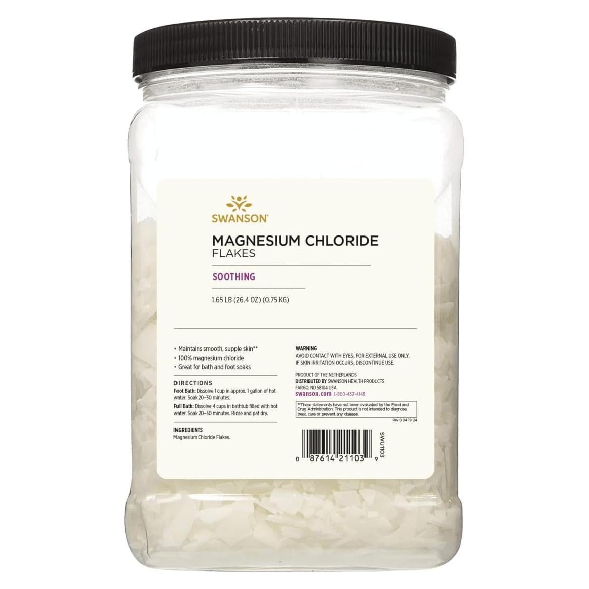 Flakes de Cloruro de Magnesio Swanson 750g - Suave Piel