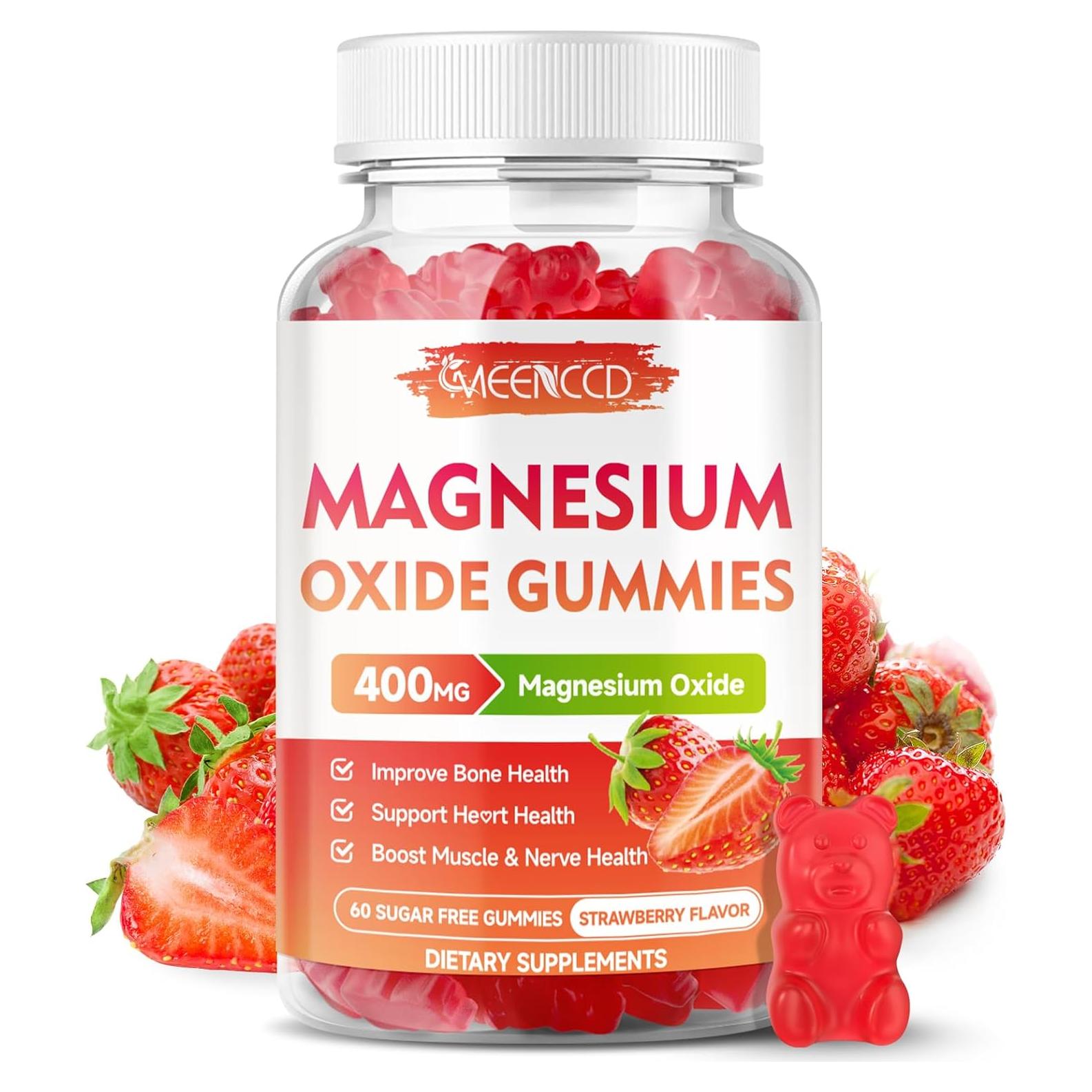 Gomitas de Óxido de Magnesio 400mg MEENCCD Sabor Fresa 60 Unidades