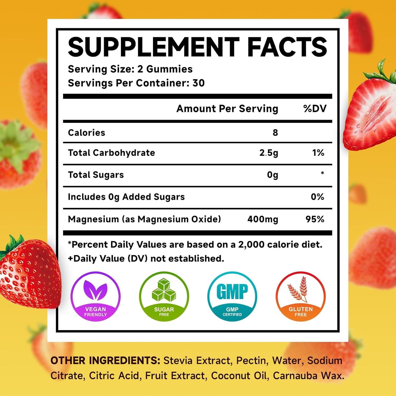 Gomitas de Óxido de Magnesio 400mg MEENCCD Sabor Fresa 60 Unidades
