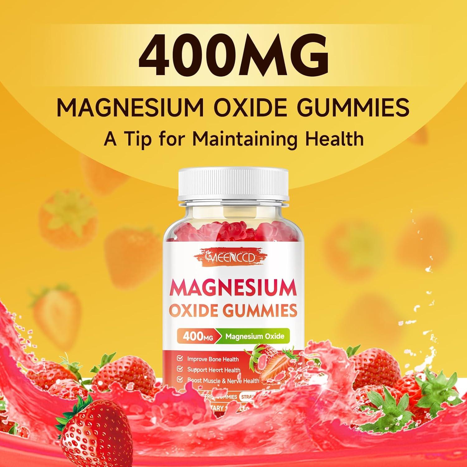 Gomitas de Óxido de Magnesio 400mg MEENCCD Sabor Fresa 60 Unidades