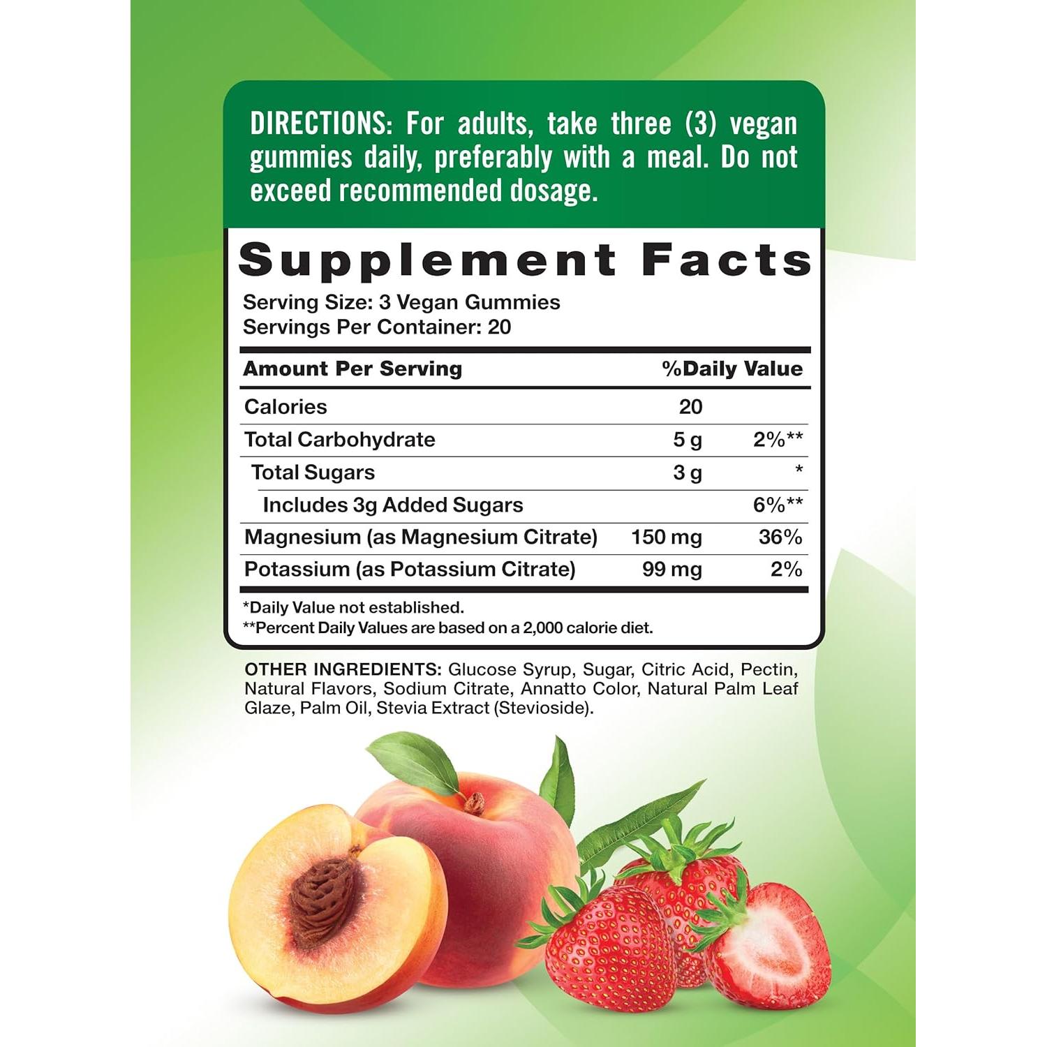 Gomitas Veganas Nature's Truth de Potasio y Magnesio 60 Unidades