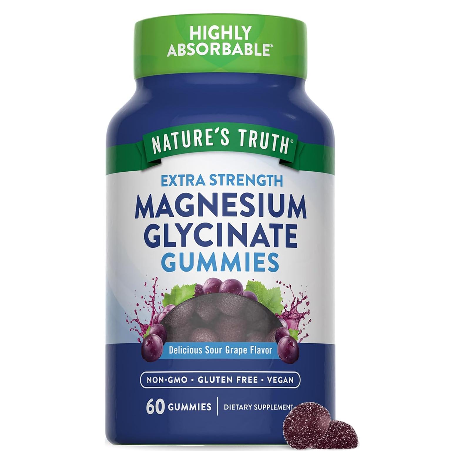 Gomitas de Magnesio Glicinato La Verdad de la Naturaleza 60 Uvas