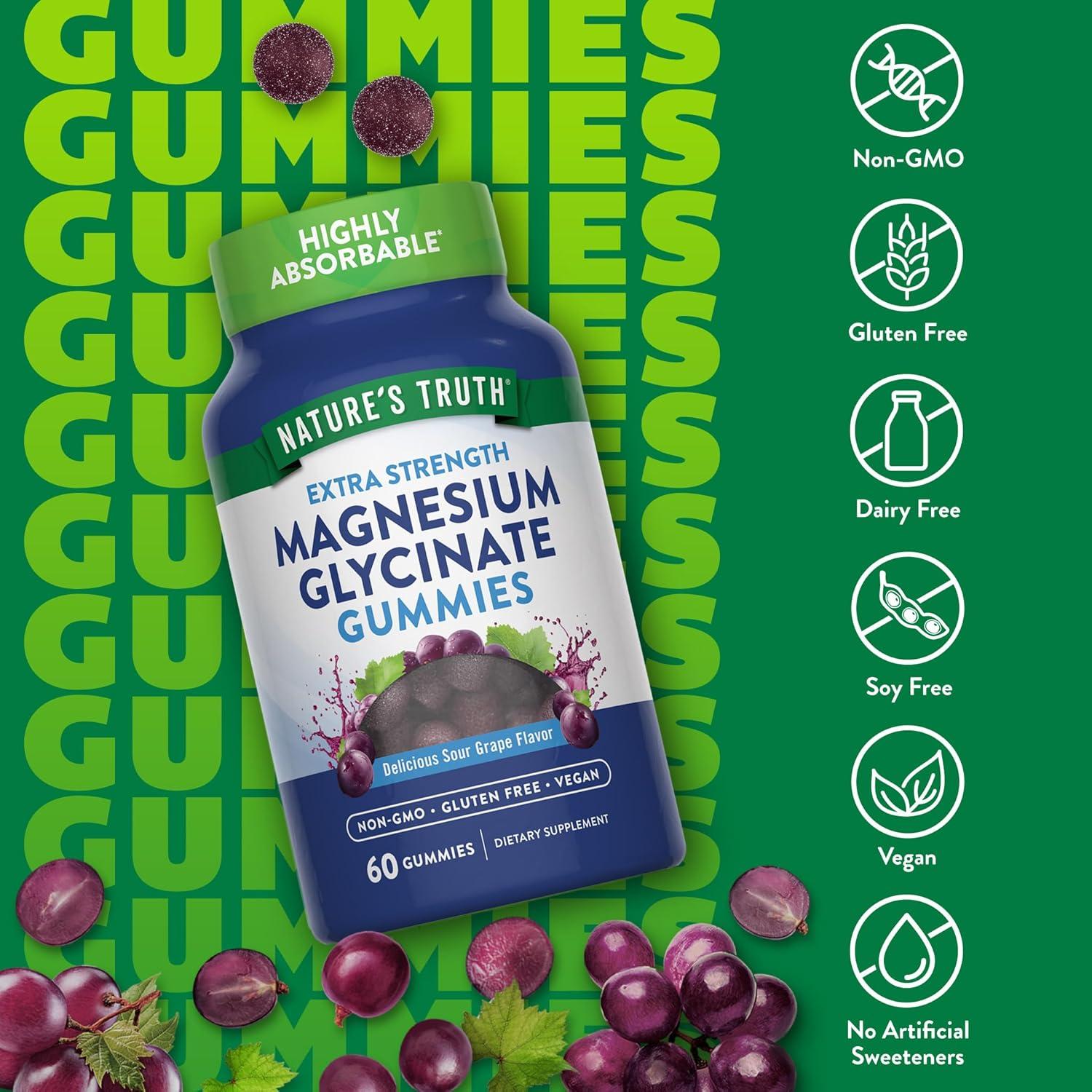 Gomitas de Magnesio Glicinato La Verdad de la Naturaleza 60 Uvas