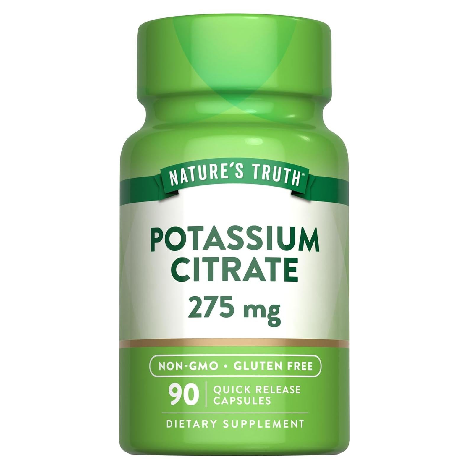 Suplemento Citrato de Potasio Nature's Truth 275mg 90 Cápsulas